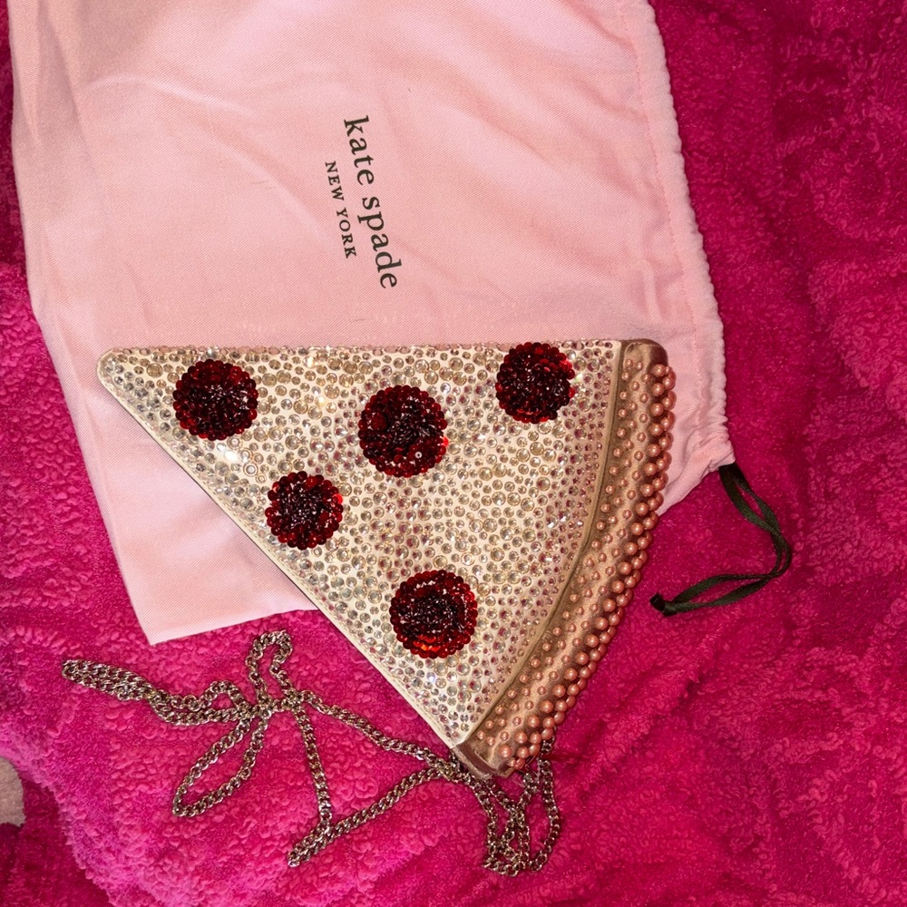 Kate Spade Pizza Slice Clutch with Red and Silver Accents - Picture 8 of 8